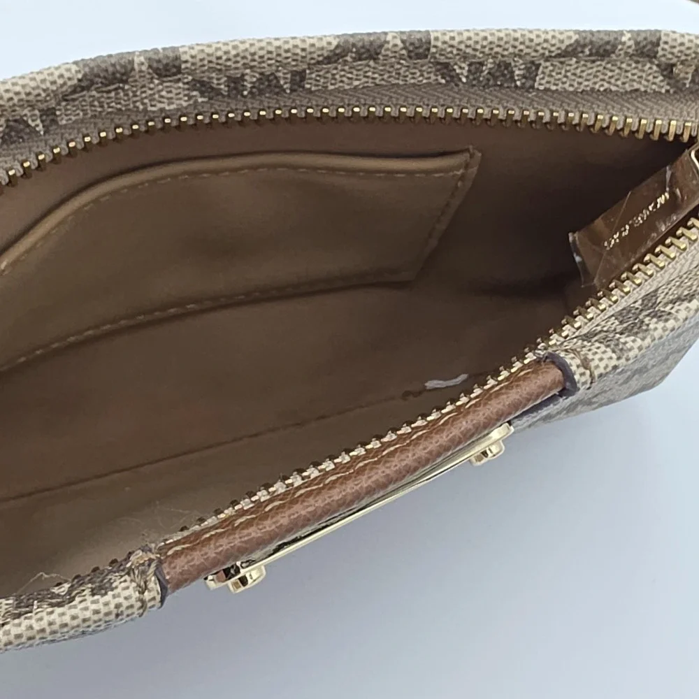Michael Kors Crossbody Bag Womens L/XL Brown Monogram MK Logo Synthetic‎ Purse